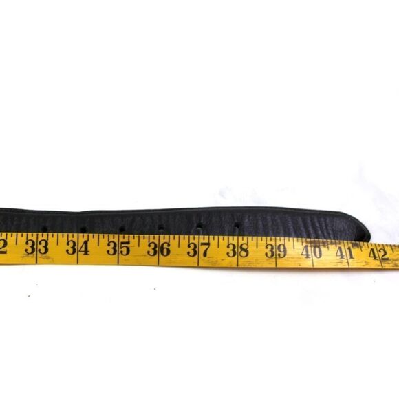 Novin Leather BLACK REAL LEATHER 1 1/4"Wd CASUAL DRESS MEN'S BELT Sz 42/105 (37A - Picture 11 of 13